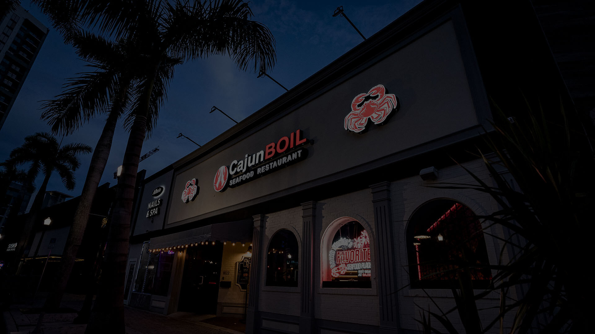 Front view of our new Cajun Boil Hollywood seafood restaurant location